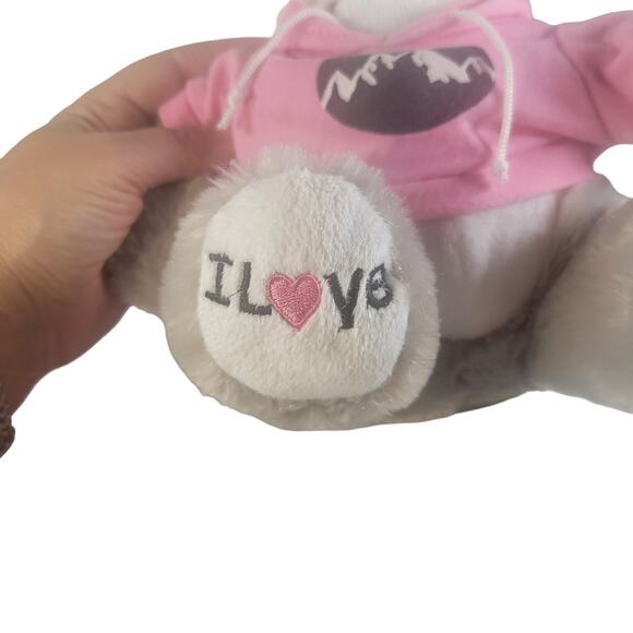 Colorado Plush Husky Dog 11" Pink Hoodie Stuffed Animal Toy Stuffie Plushie - Picture 6 of 12